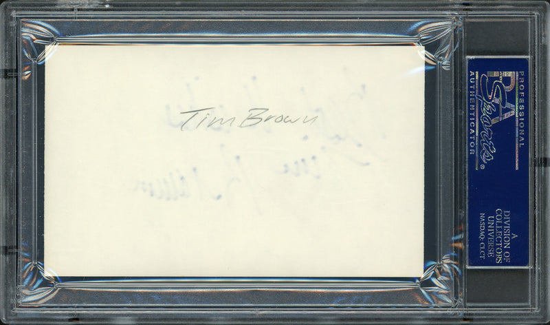 Tim Brown Autographed 3x5 Index Card Oakland Raiders "Best Wishes" PSA/DNA #83721318