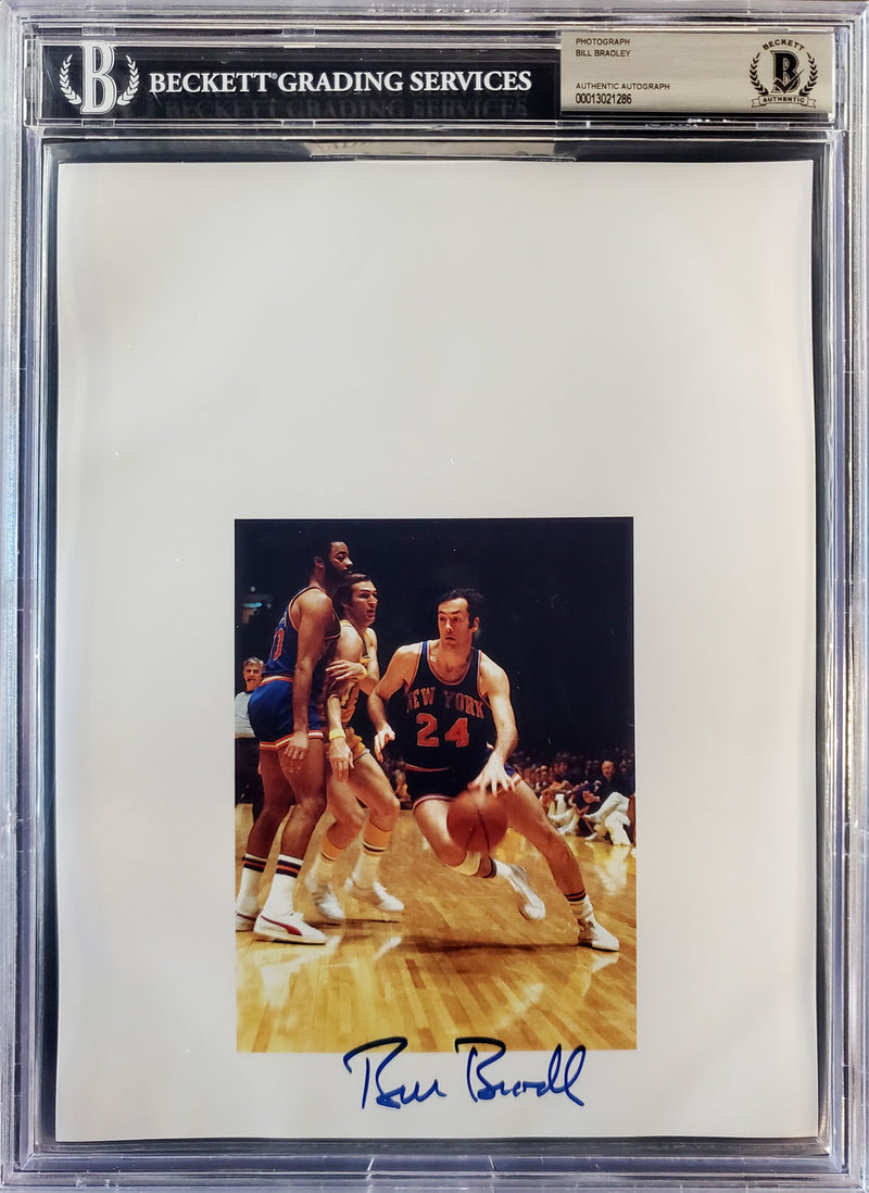 Bill Bradley Autographed 8.5x11 Photo Sheet New York Knicks Beckett BAS Stock #196065