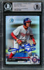 Juan Soto Autographed 2017 Bowman Chrome Draft Refractor Rookie Card #BDC162 New York Mets Beckett BAS #14231528