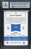 Justin Herbert Autographed 2020 Chronicles Panini Rookie Card #PA-3 Los Angeles Chargers Auto Grade Gem Mint 10 Beckett BAS Stock #206689