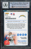 Justin Herbert Autographed 2020 Panini Chronicles Teal Parallel Rookie Card #53 Los Angeles Chargers Auto Grade Gem Mint 10 Beckett BAS #14243308