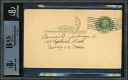 Fred Hutchinson Autographed 3.25"x5.25" Government Postcard Detroit Tigers "Best Wishes" Beckett BAS #14232621