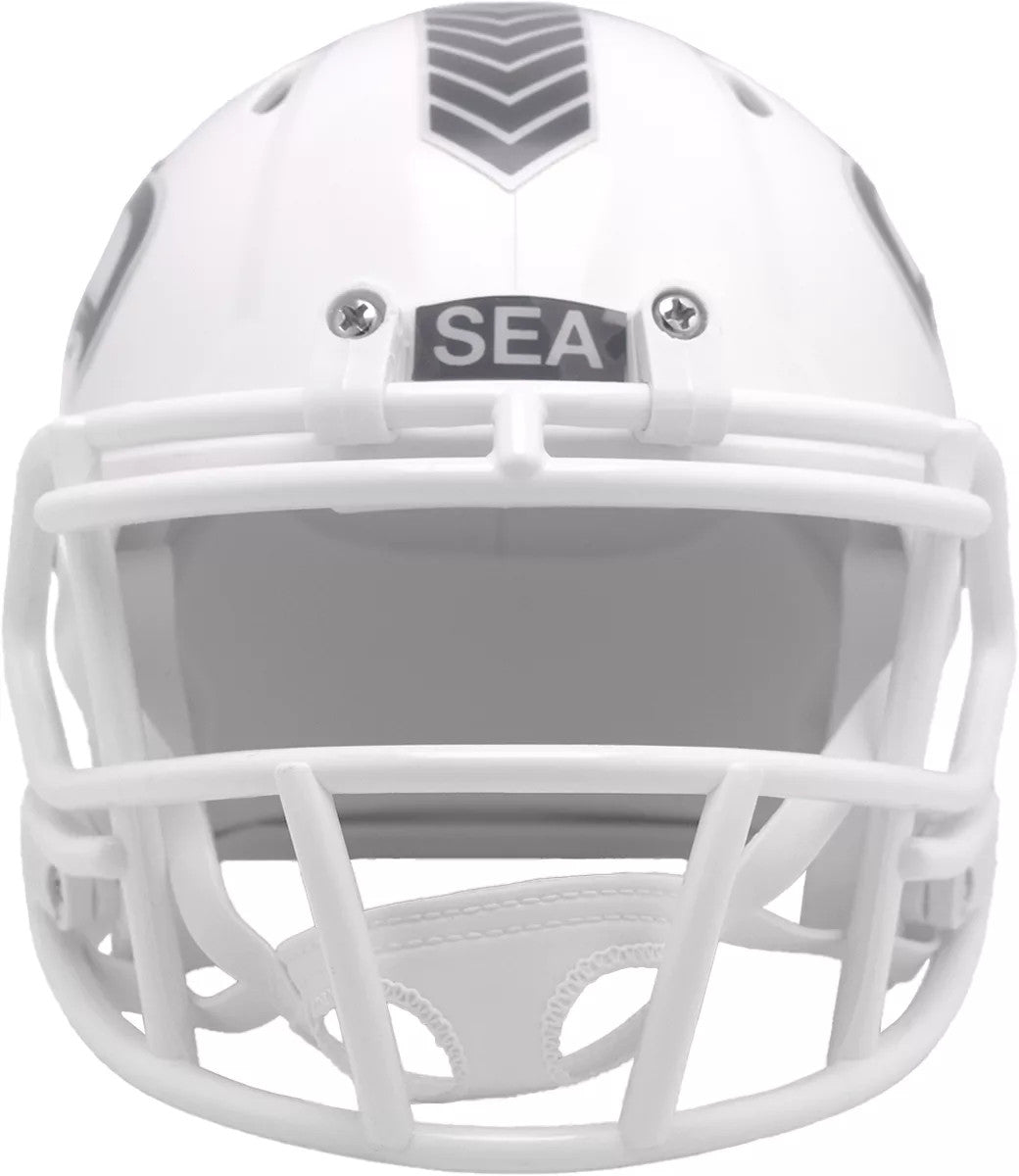 Unsigned Seattle Seahawks White 2024 Salute To Service Speed Mini Helmet Stock #253575
