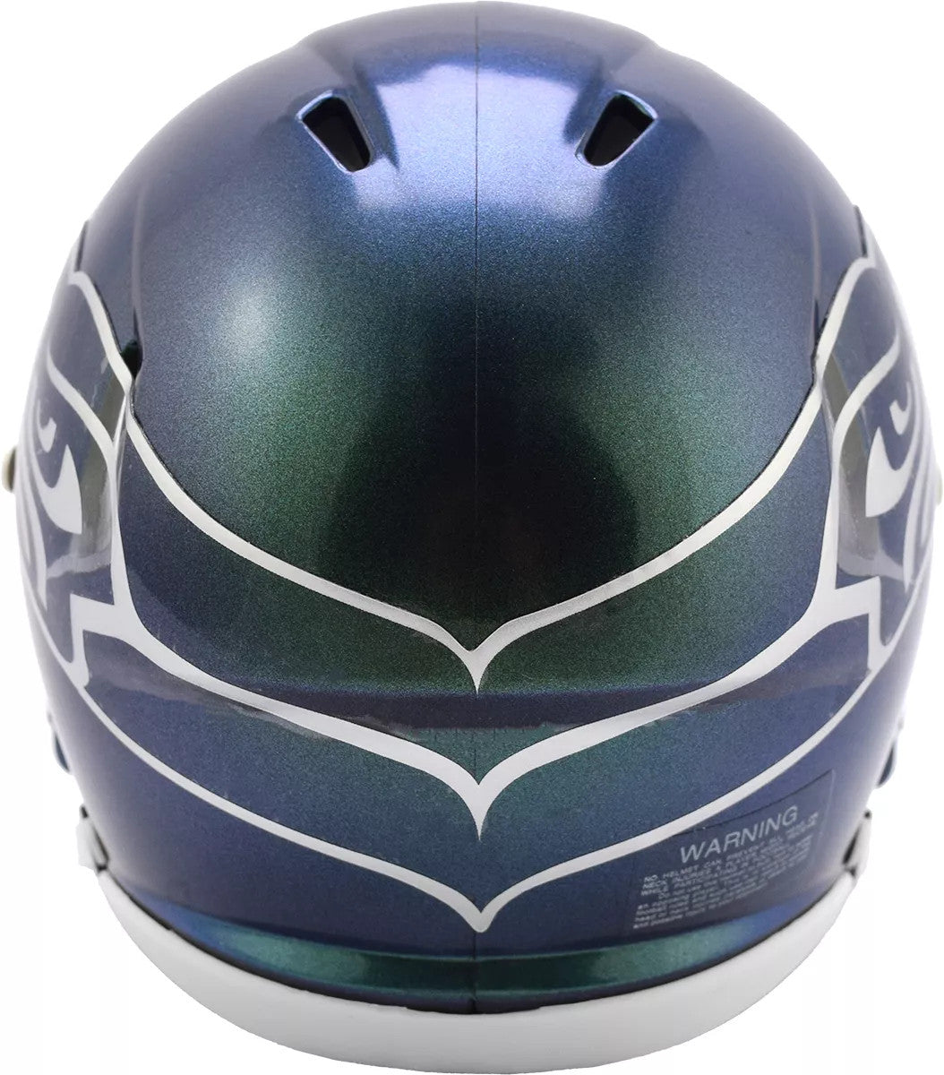 Unsigned Seattle Seahawks Metallic Green Rivalries Speed Mini Helmet Stock #253578