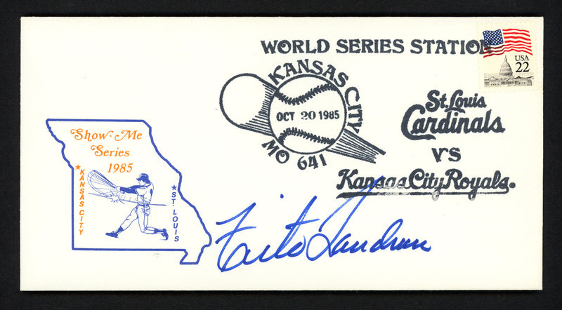 Tito Landrum Autographed First Day Cover St. Louis Cardinals 1985 World Series SKU #157203