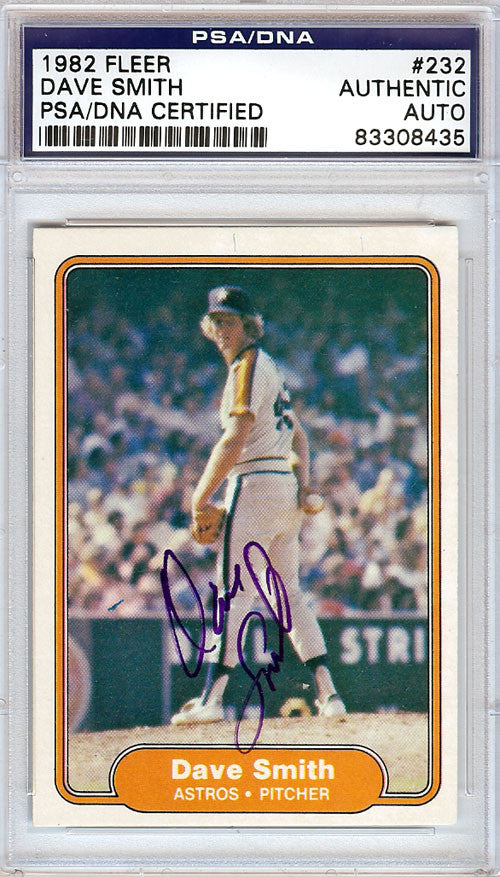 Dave Smith Autographed 1982 Fleer Card #232 Houston Astros PSA/DNA #83308435