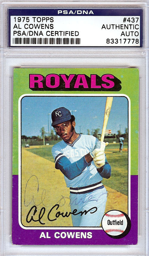 Al Cowens Autographed 1975 Topps Rookie Card #437 Kansas City Royals PSA/DNA #83317778