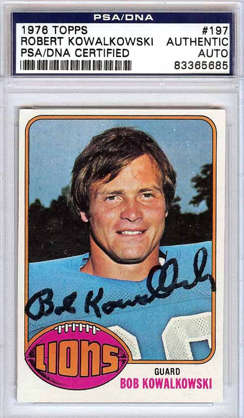 Robert Kowalkowski Autographed 1976 Topps Card #197 Detroit Lions PSA/DNA #83365685