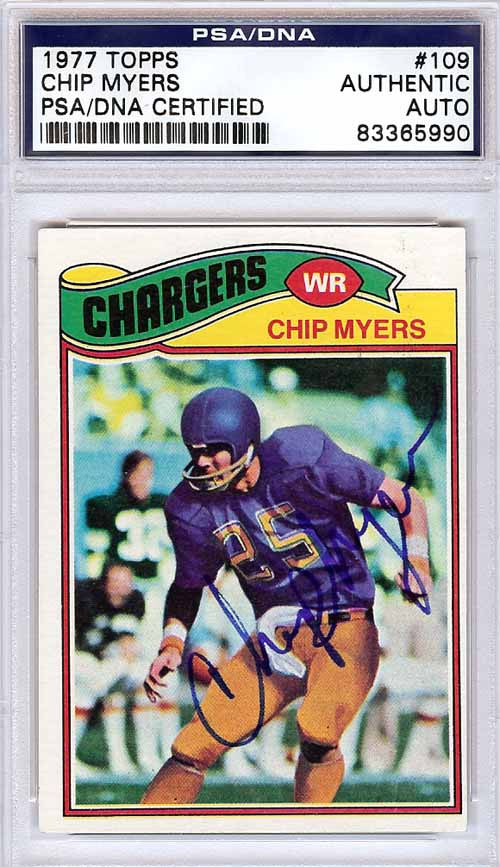 Chip Myers Autographed 1977 Topps Card #109 San Diego Chargers PSA/DNA #83365990