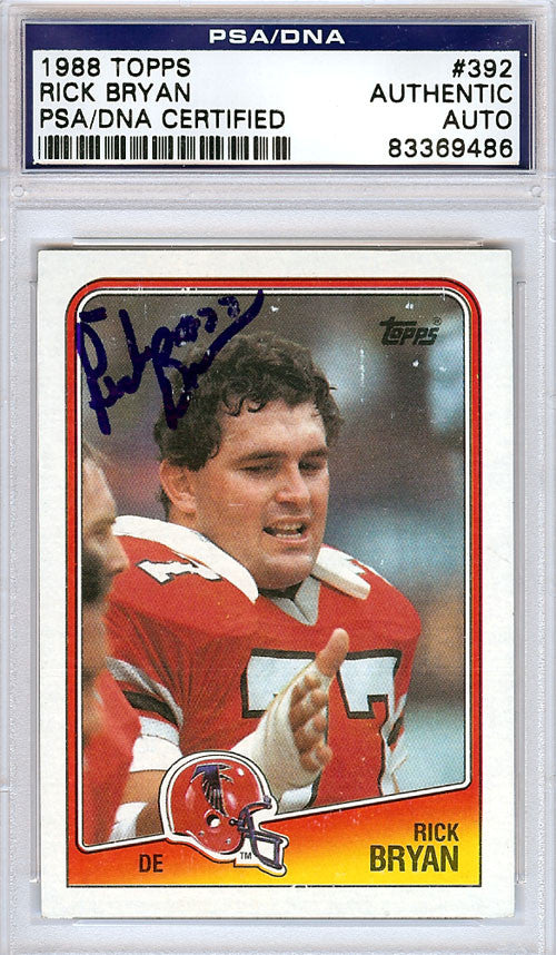 Rick Bryan Autographed 1988 Topps Card #392 Atlanta Falcons PSA/DNA #83369486