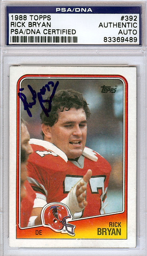 Rick Bryan Autographed 1988 Topps Card #392 Atlanta Falcons PSA/DNA #83369489