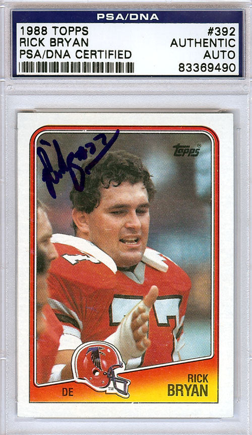Rick Bryan Autographed 1988 Topps Card #392 Atlanta Falcons PSA/DNA #83369490