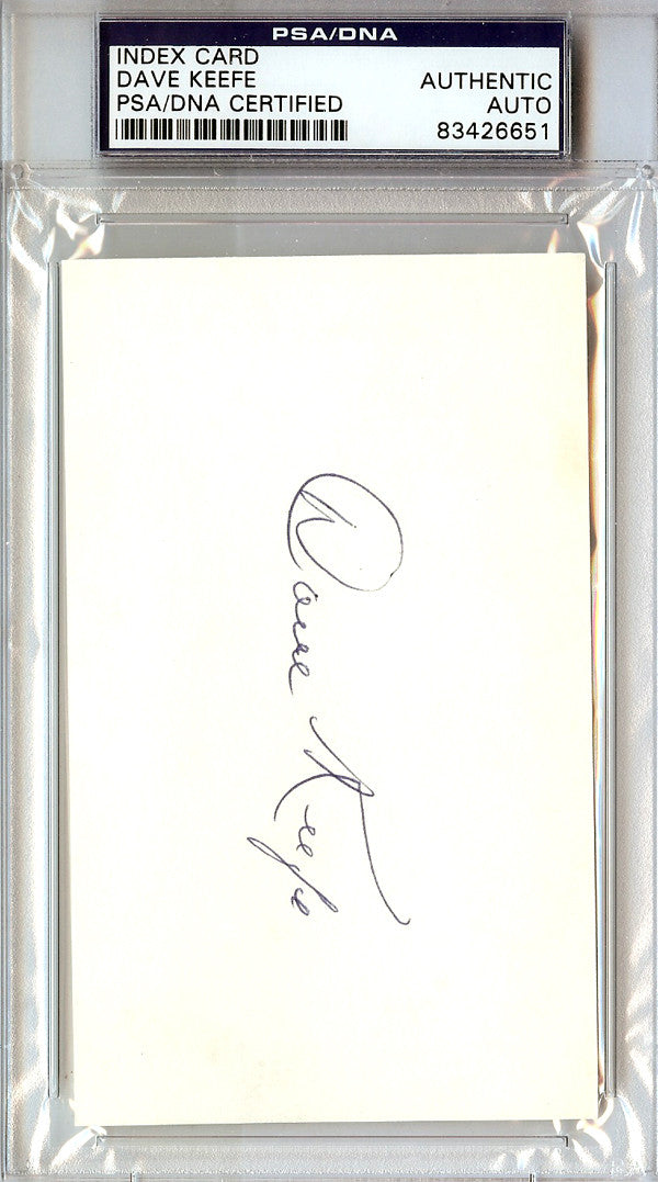 Dave Keefe Autographed 3x5 Index Card Philadelphia A's PSA/DNA #83426651