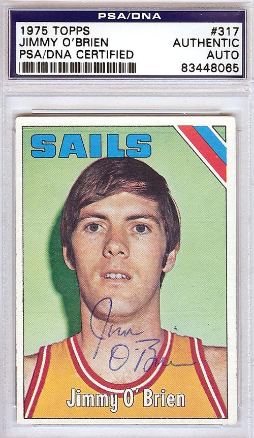 Jimmy O' Brien Autographed 1975 Topps Card #317 San Diego Sails PSA/DNA #83448065