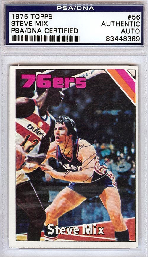 Steve Mix Autographed 1975 Topps Card #56 Philadelphia 76ers PSA/DNA #83448389