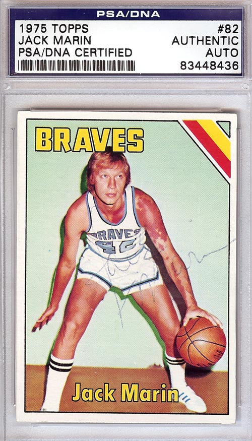 Jack Marin Autographed 1975 Topps Card #82 Buffalo Braves PSA/DNA #83448436