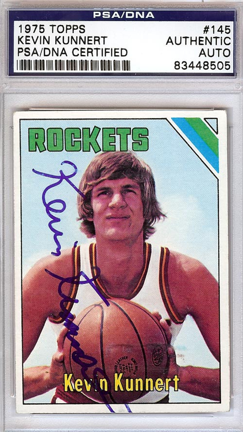 Kevin Kunnert Autographed 1975 Topps Card #145 Houston Rockets PSA/DNA #83448505