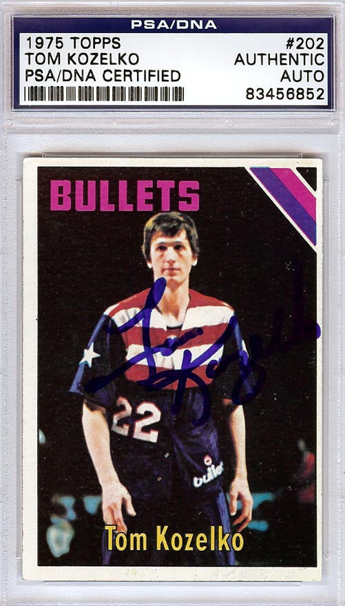 Tom Kozelko Autographed 1975 Topps Card #202 Washington Bullets PSA/DNA #83456852