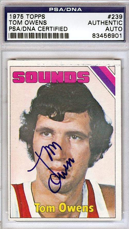 Tom Owens Autographed 1975 Topps Card #239 Memphis Sounds PSA/DNA #83456901