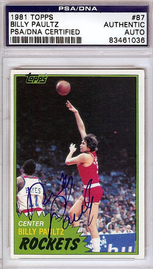Billy Paultz Autographed 1981 Topps Card #87 Houston Rockets PSA/DNA #83461036