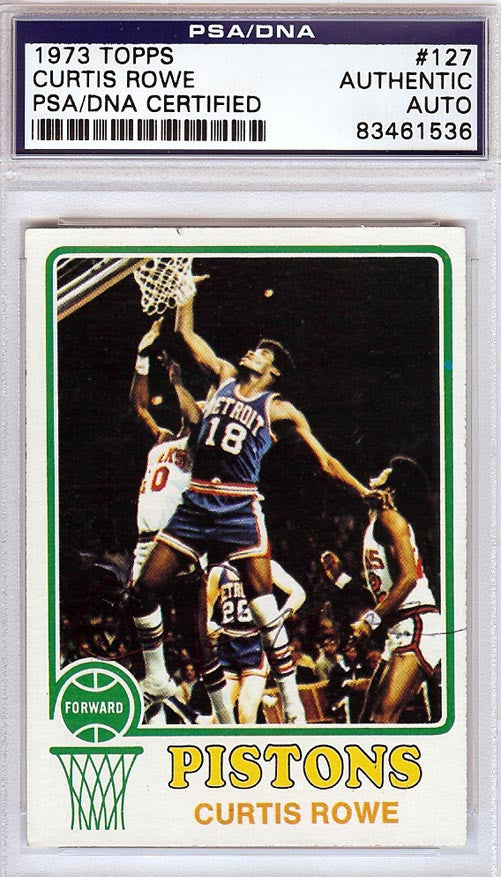 Curtis Rowe Autographed 1973 Topps Card #127 Detroit Pistons PSA/DNA #83461536