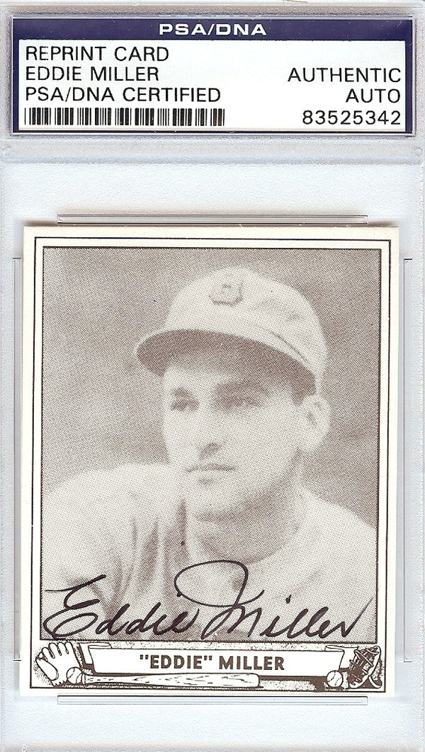 Eddie Miller Autographed 1986 1940 Play Ball Reprint Card #56 Boston Bees PSA/DNA #83525342