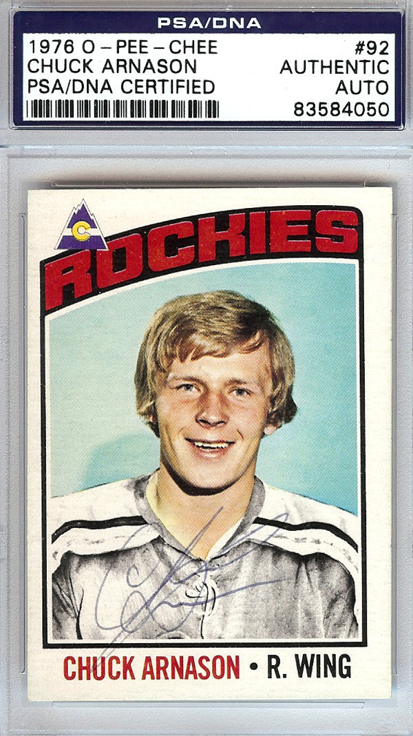 Chuck Arnason Autographed 1976 O-Pee-Chee Card #92 Colorado Rockies PSA/DNA #83584050
