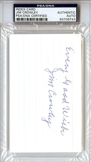 Jim Crowley Autographed 3x5 Index Card "Every Good Wish" Notre Dame Four Horsemen PSA/DNA #83706743