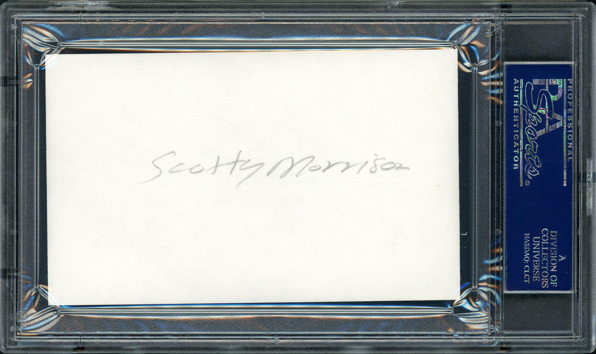 Scotty Morrison Autographed 3x5 Index Card NHL Referee & President "HHOF '99" PSA/DNA #83721093
