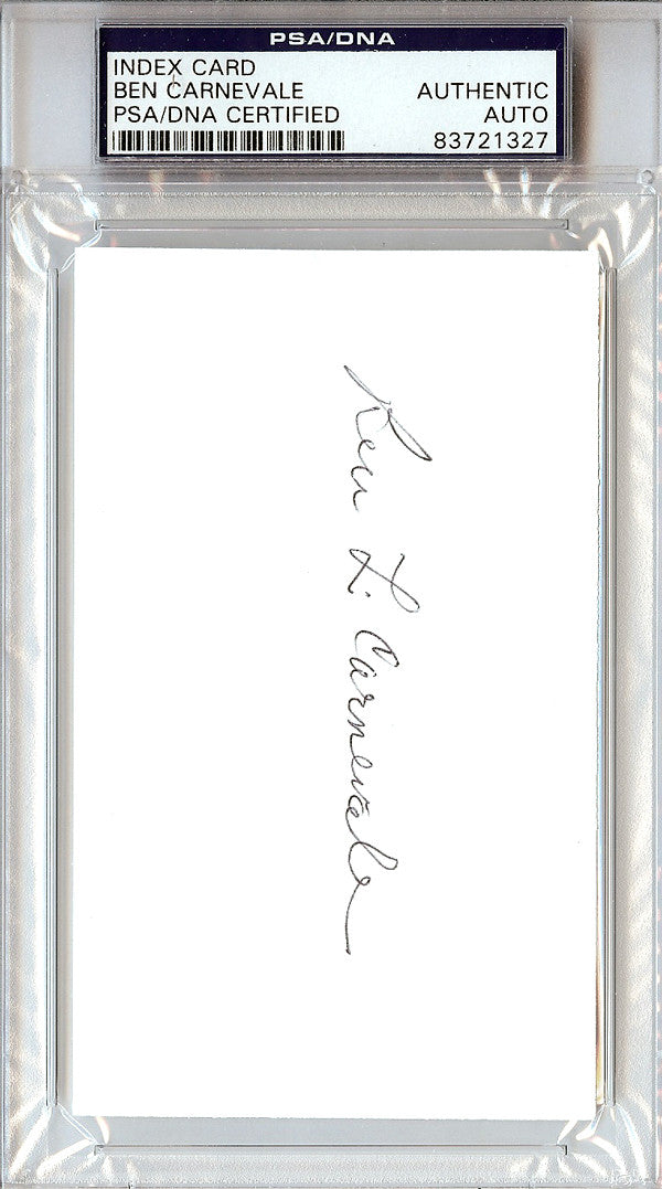 Ben Carnevale Autographed 3x5 Index Card Navy Midshipmen PSA/DNA #83721327