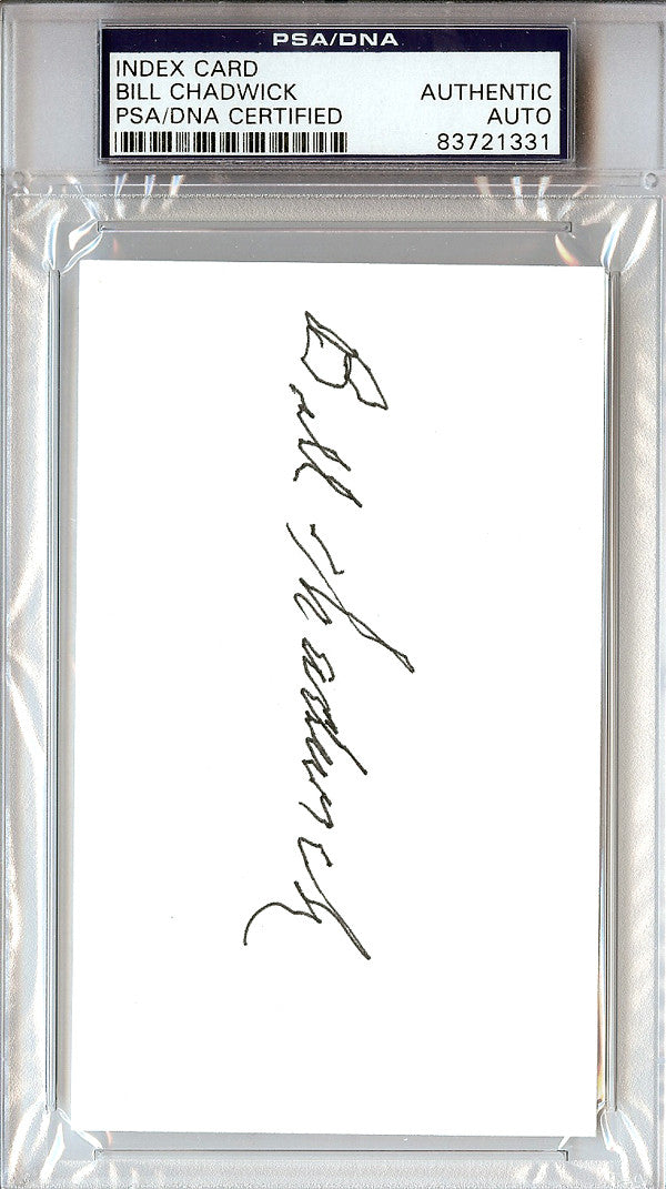 Bill Chadwick Autographed 3x5 Index Card PSA/DNA #83721331