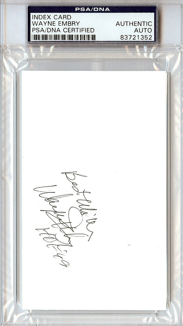 Wayne Embry Autographed 3x5 Index Card Milwaukee Bucks, Cleveland Cavaliers PSA/DNA #83721352