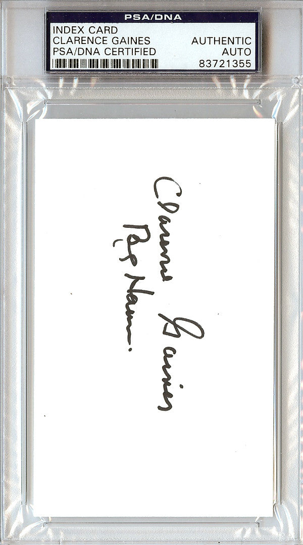 Clarence "Big House" Gaines Autographed 3x5 Index Card Winston-Salem State University PSA/DNA #83721355