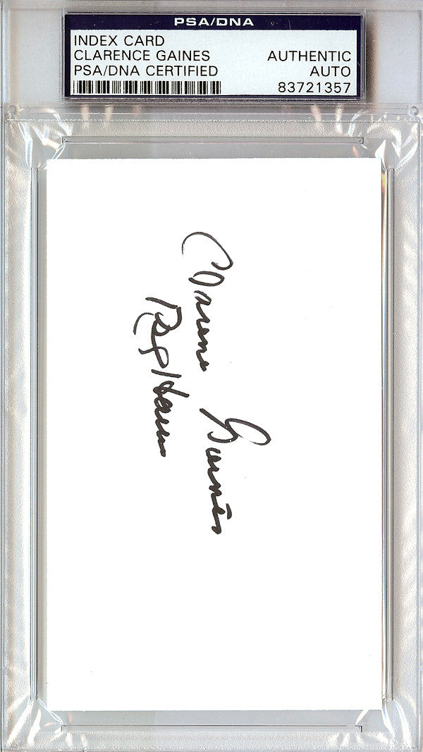 Clarence "Big House" Gaines Autographed 3x5 Index Card Winston-Salem State University PSA/DNA #83721357
