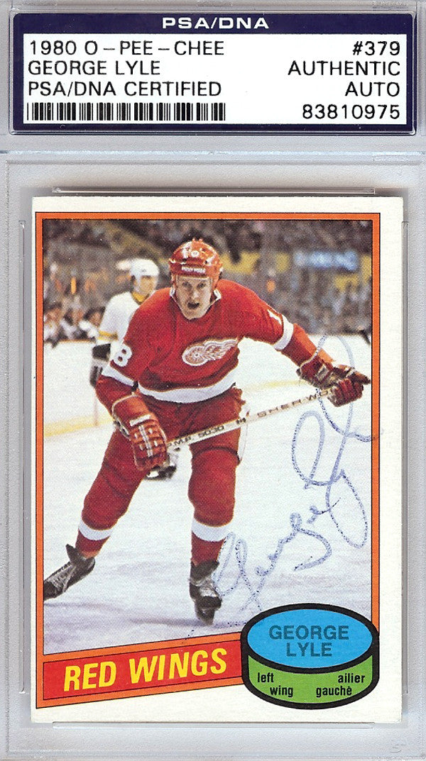 George Lyle Autographed 1980 O-Pee-Chee Card #379 Detroit Red Wings PSA/DNA #83810975