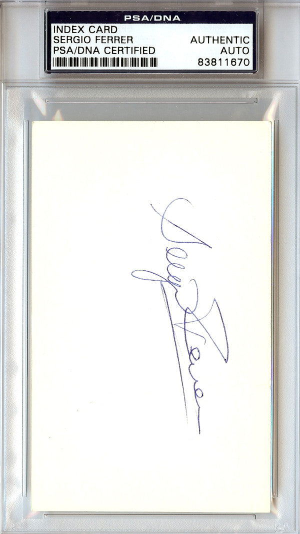 Sergio Ferrer Autographed 3x5 Index Card New York Mets PSA/DNA #83811670