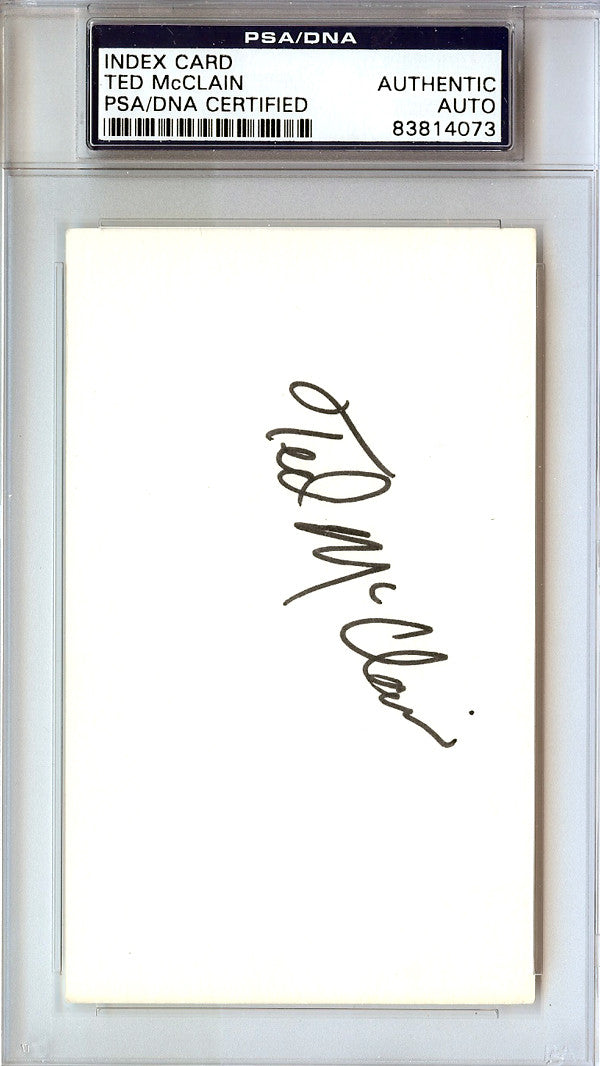 Ted McClain Autographed 3x5 Index Card Carolina Cougars PSA/DNA #83814073