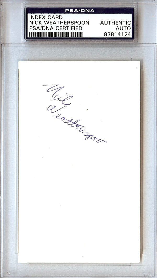 Nick Weatherspoon Autographed 3x5 Index Card Washington Bullets PSA/DNA #83814124