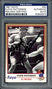 Floyd Patterson Autographed 1991 Kayo Card #50 PSA/DNA Stock #97131