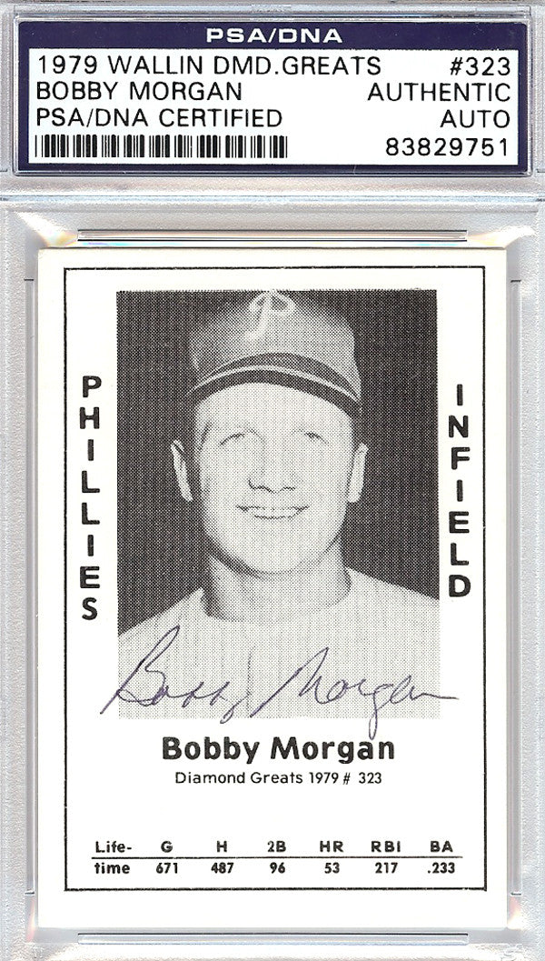 Bobby Morgan Autographed 1979 Diamond Greats Card #323 Phillies PSA/DNA #83829751