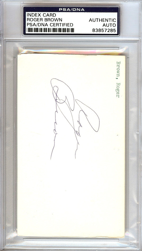 Roger Brown Autographed 3x5 Index Card Indiana Pacers ABA PSA/DNA #83857285