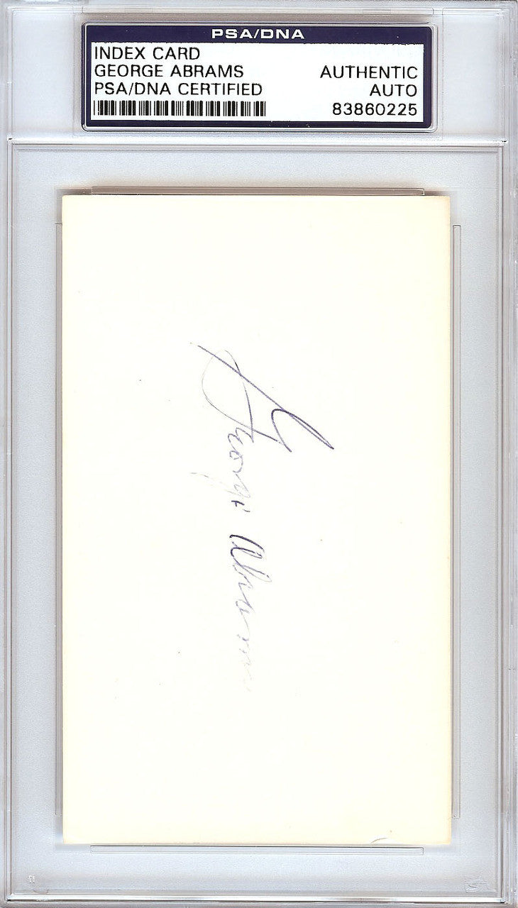 George Abrams Autographed 3x5 Index Card Cincinnati Reds PSA/DNA #83860225