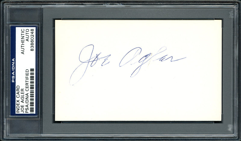 Joe Agler Autographed 3x5 Index Card Washington Senators PSA/DNA #83860248