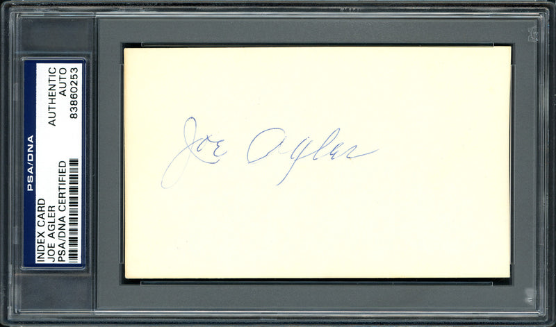 Joe Agler Autographed 3x5 Index Card Washington Senators PSA/DNA #83860253