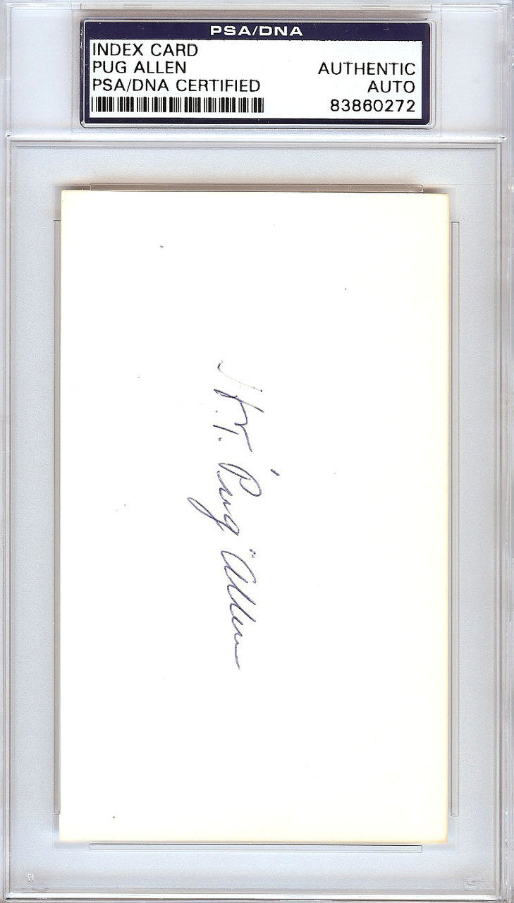 Horace Pug Allen Autographed 3x5 Index Card Brooklyn Dodgers PSA/DNA #83860272