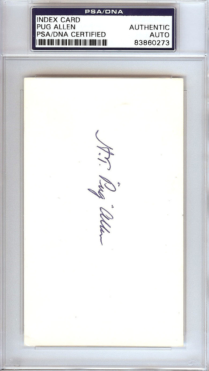 Horace Pug Allen Autographed 3x5 Index Card Brooklyn Dodgers PSA/DNA #83860273