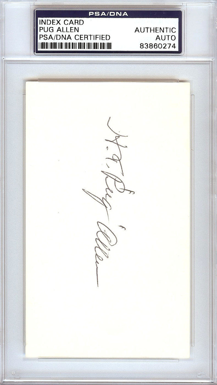 Horace Pug Allen Autographed 3x5 Index Card Brooklyn Dodgers PSA/DNA #83860274