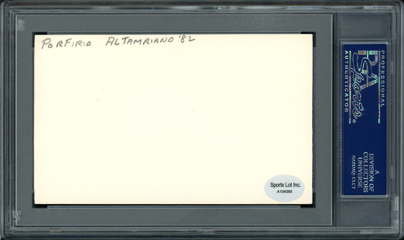 Porfi Altamirano Autographed 3x5 Index Card Philadelphia Phillies PSA/DNA #83860276