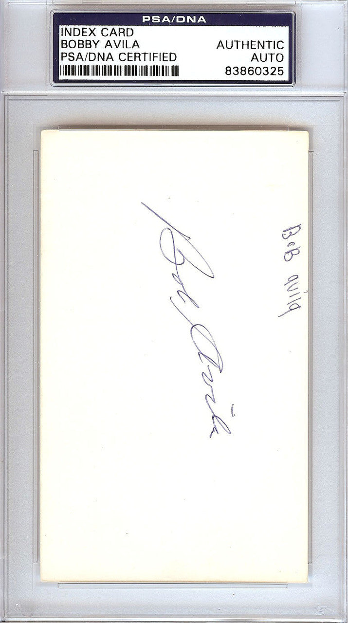 Bobby Avila Autographed 3x5 Index Card Cleveland Indians PSA/DNA #83860325