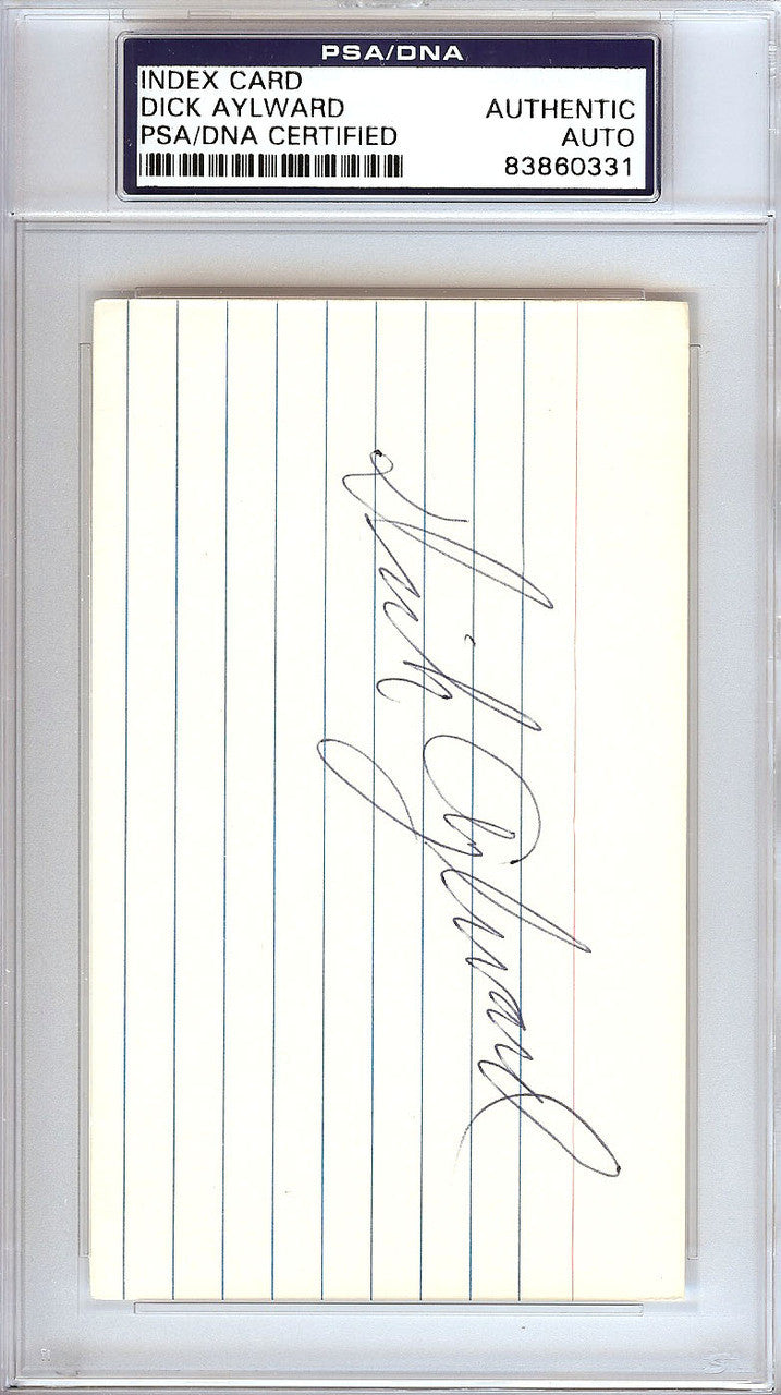 Dick Aylward Autographed 3x5 Index Card Cleveland Indians PSA/DNA #83860331